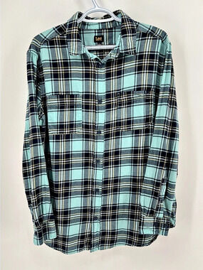Lee Men’s Large Plaid Button Down Flannel Shirt